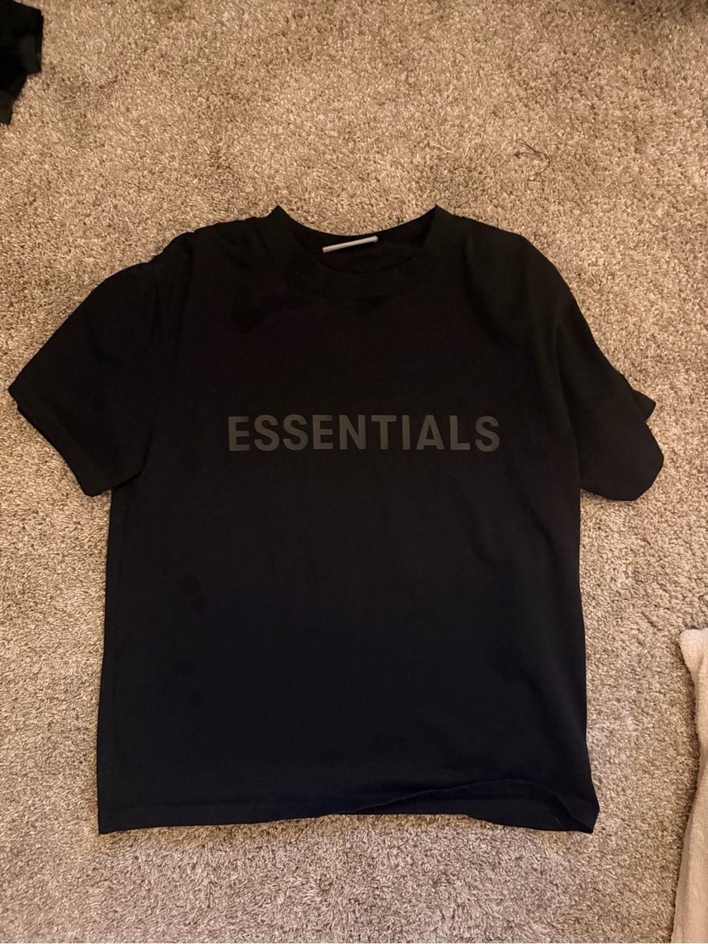 Essentials Black Short-Sleeve Logo Tee